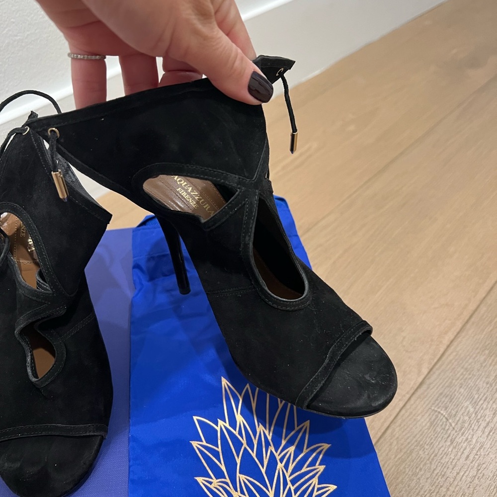 Sexy Thing Suede Cut-Out Heels Black 36.5